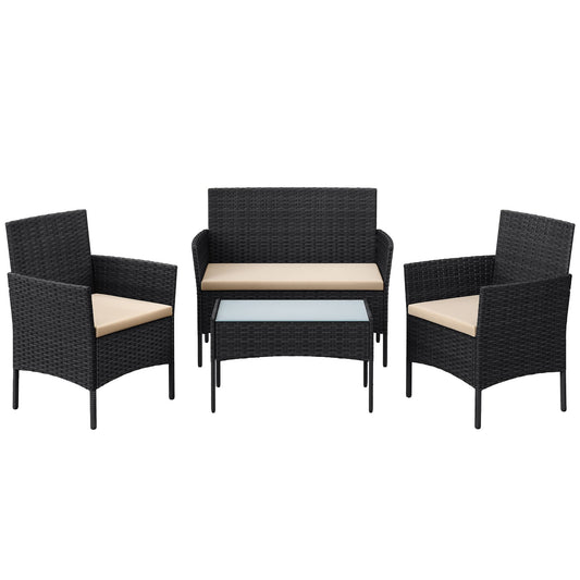 - SONGMICS Garden Furniture Set | Polyrattan Outdoor Patio Furniture | Taupe GGF002B01 -