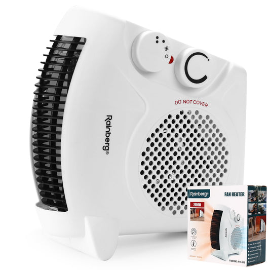 - Rainberg Fan Heater | 2 Heat Settings 1000/2000W & Cool Function | Electric Heater -