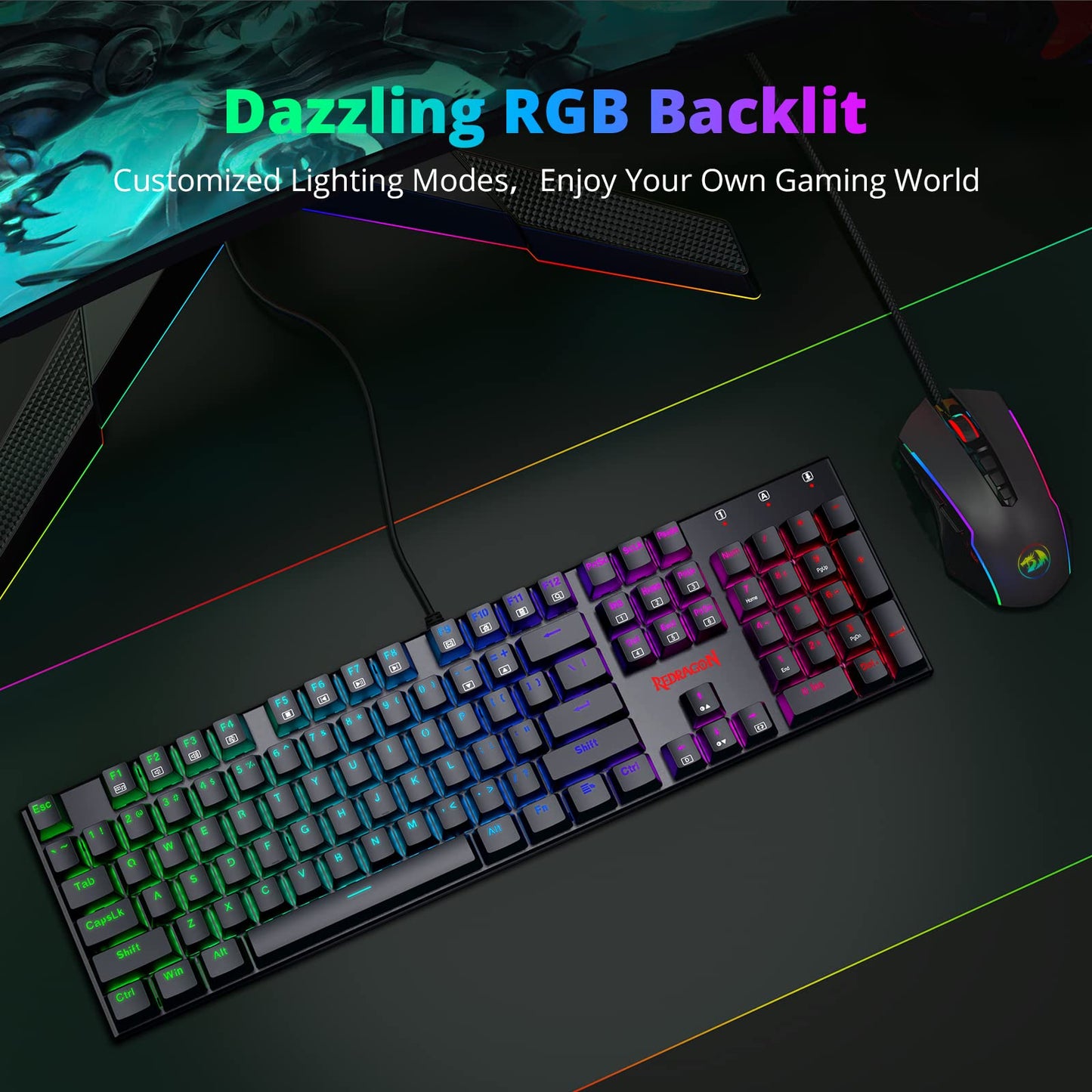 - Mechanical Gaming Keyboard | Redragon Mechanical Keyboard with 105 Programmable Keys -