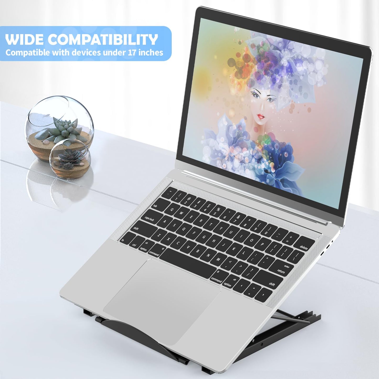 - Jumkeet Laptop Stand | Foldable Portable Ventilated Desktop Laptop Holder -