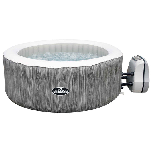 Dellonda 4-6 Person Inflatable Hot Tub Spa with Smart Pump - Wood Effect - DL89