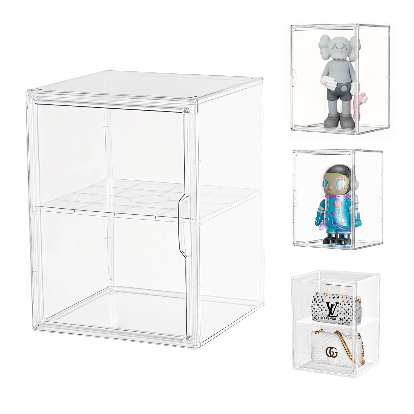 Dasellfa Display Case, Plexiglass Box, Acrylic Display Case, Collector's Display Case with Door, for Mini Figures, Small Figures, Action Figures, Toy, Model Cars, Collectible Figures (30 x 25 x 40 cm)