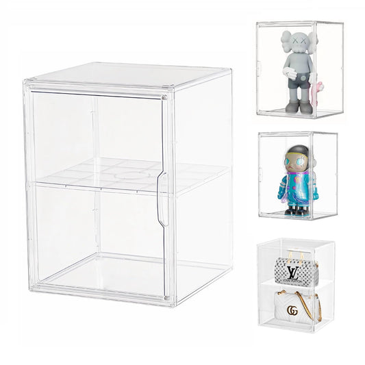 Dasellfa Display Case, Plexiglass Box, Acrylic Display Case, Collector's Display Case with Door, for Mini Figures, Small Figures, Action Figures, Toy, Model Cars, Collectible Figures (30 x 25 x 40 cm)