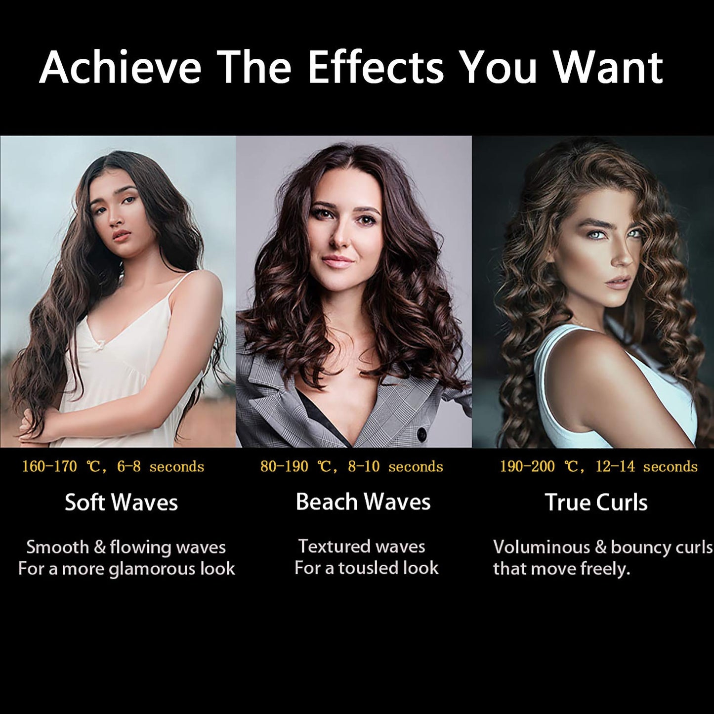 - YAPOY Cordless Automatic Hair Curler Rechargeable Auto Curlers with 5 Temps & Timers, Heat Insulation Chamber, LCD Screen, Auto Shut-Off, Suitable for Short & Long Hair Styling - Grey