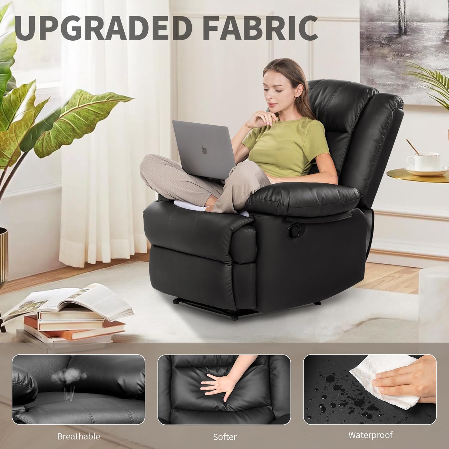 - Hamlody Recliner Armchair | Padded Seat Single Sofa -