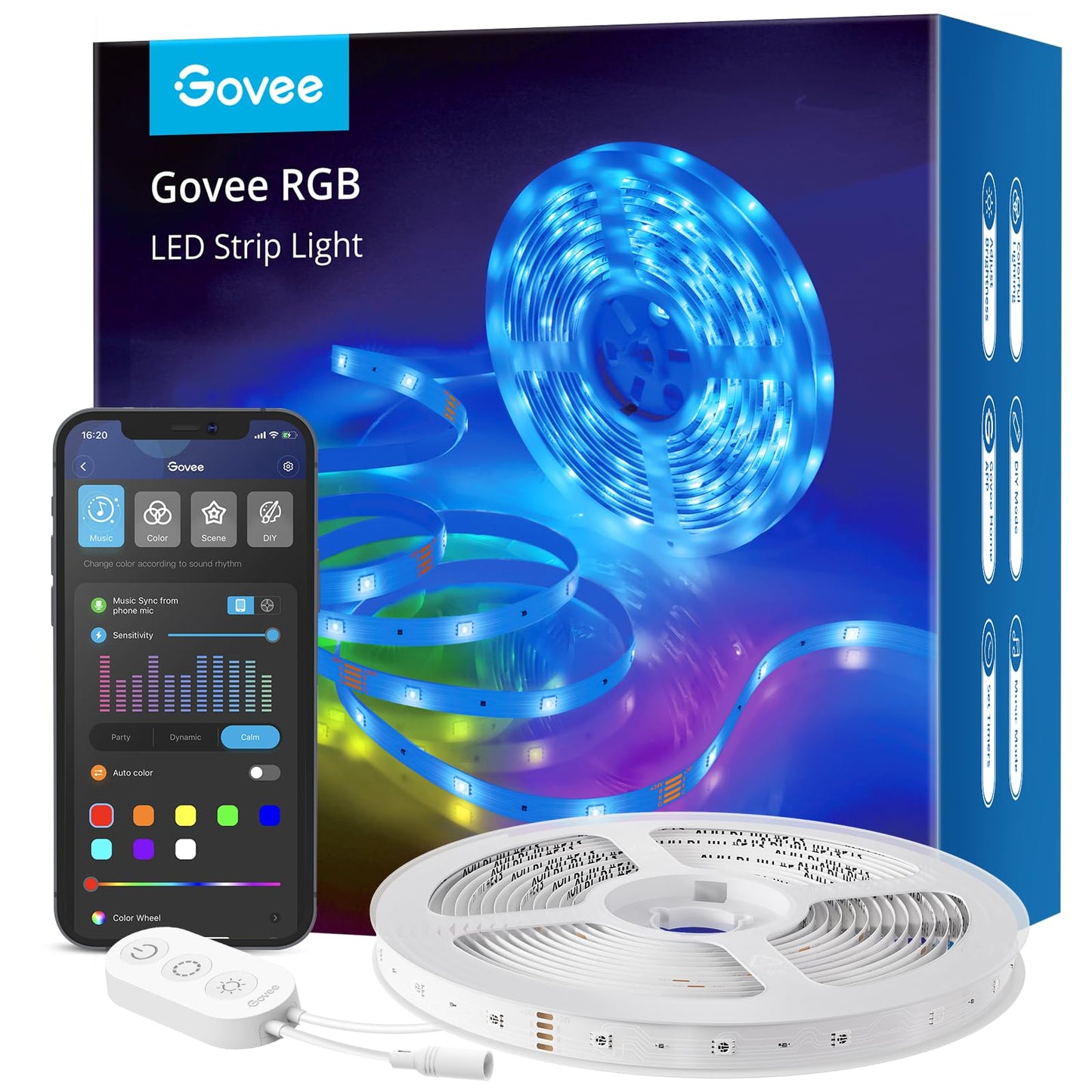 - Govee RGB LED Strip Lights | 5m | Smart WiFi App Control -