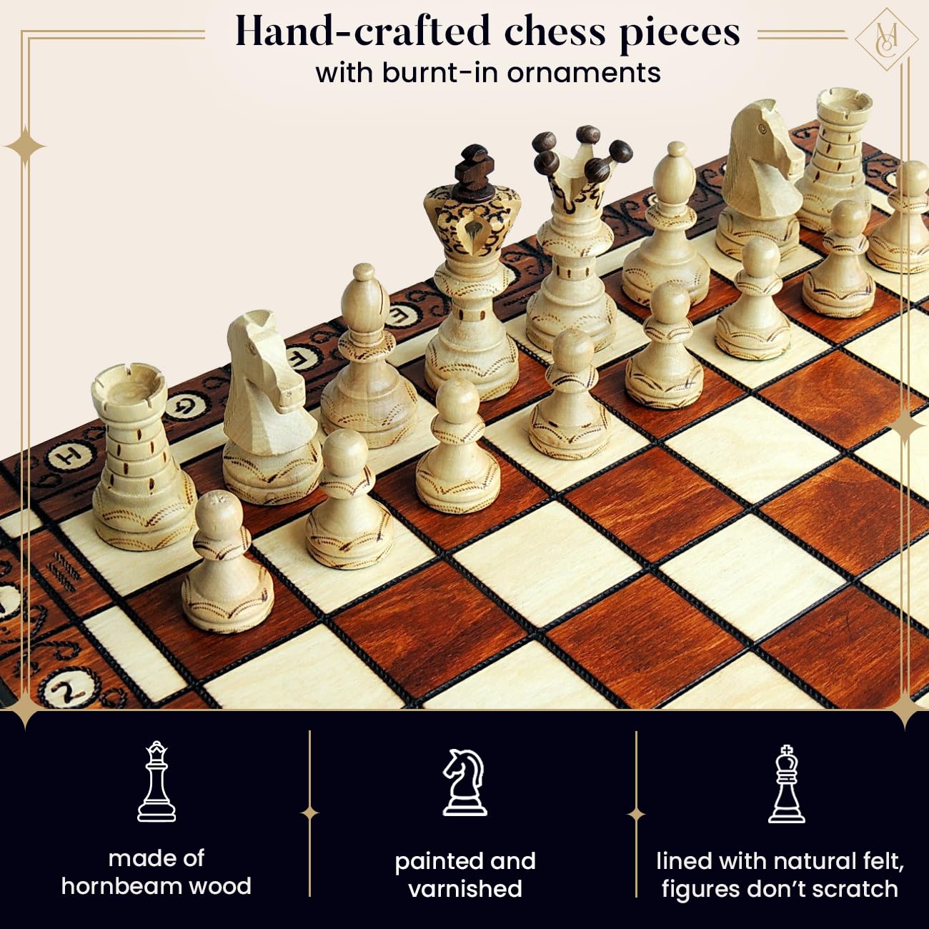 - Master of Chess Exclusive AMBASSADOR DELUXE 54cm / 21in | Premium Quality Wooden Chess Set -