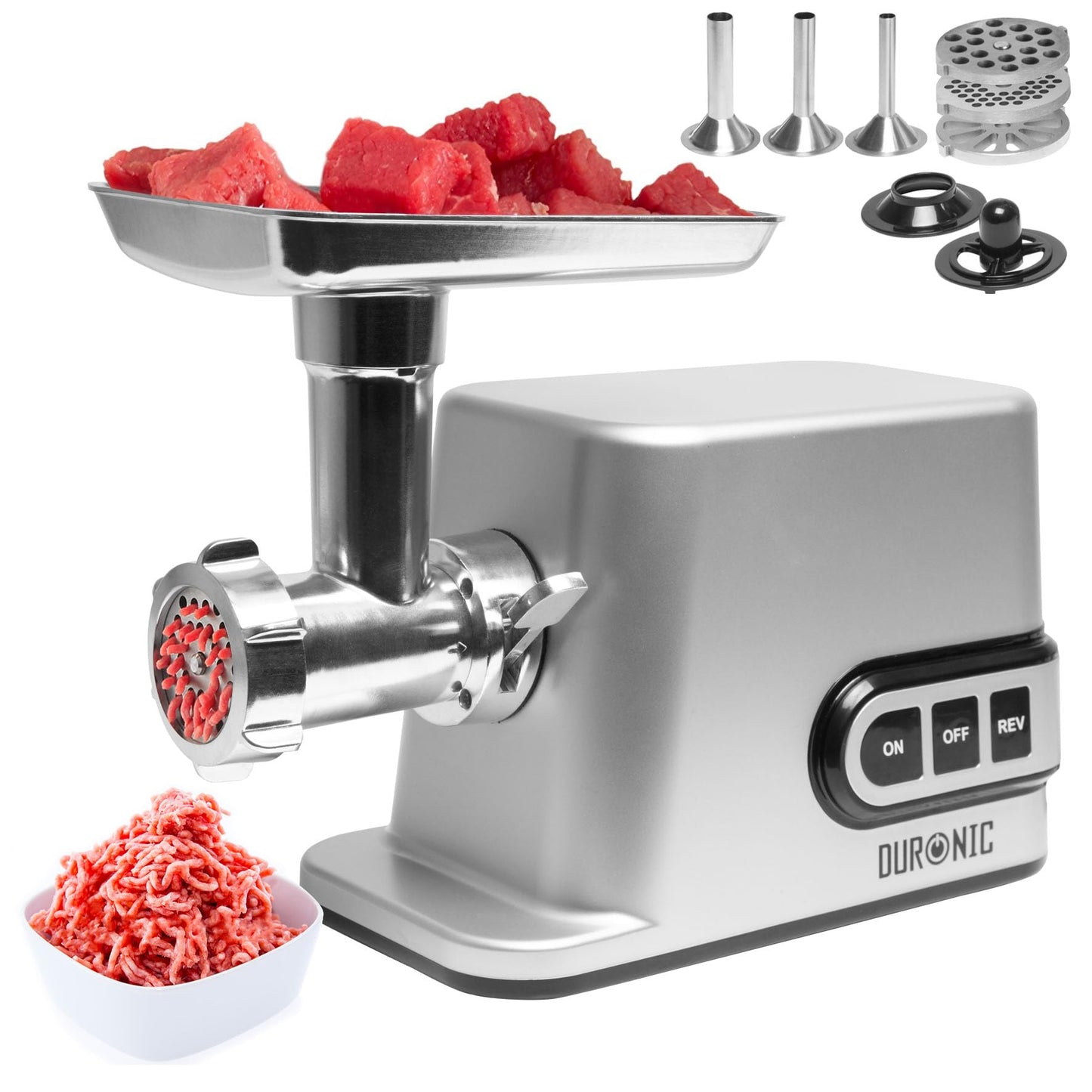 - Duronic Meat Grinder MG301 | Electric Meat Mincer Machine | Sausage Maker and Kibbeh Maker | Grinder Mixer for Food -