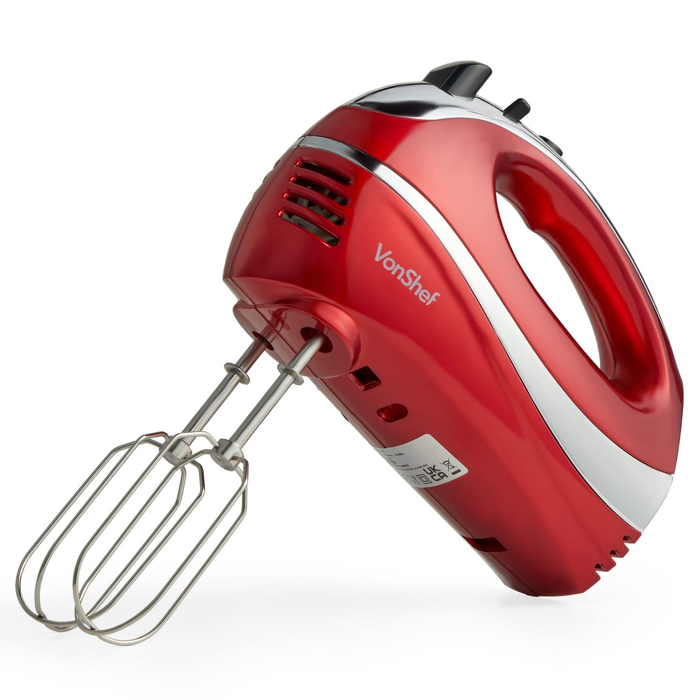 - VonShef Hand Mixer Electric Whisk – Food Mixer for Baking with 5 Speeds, 300W