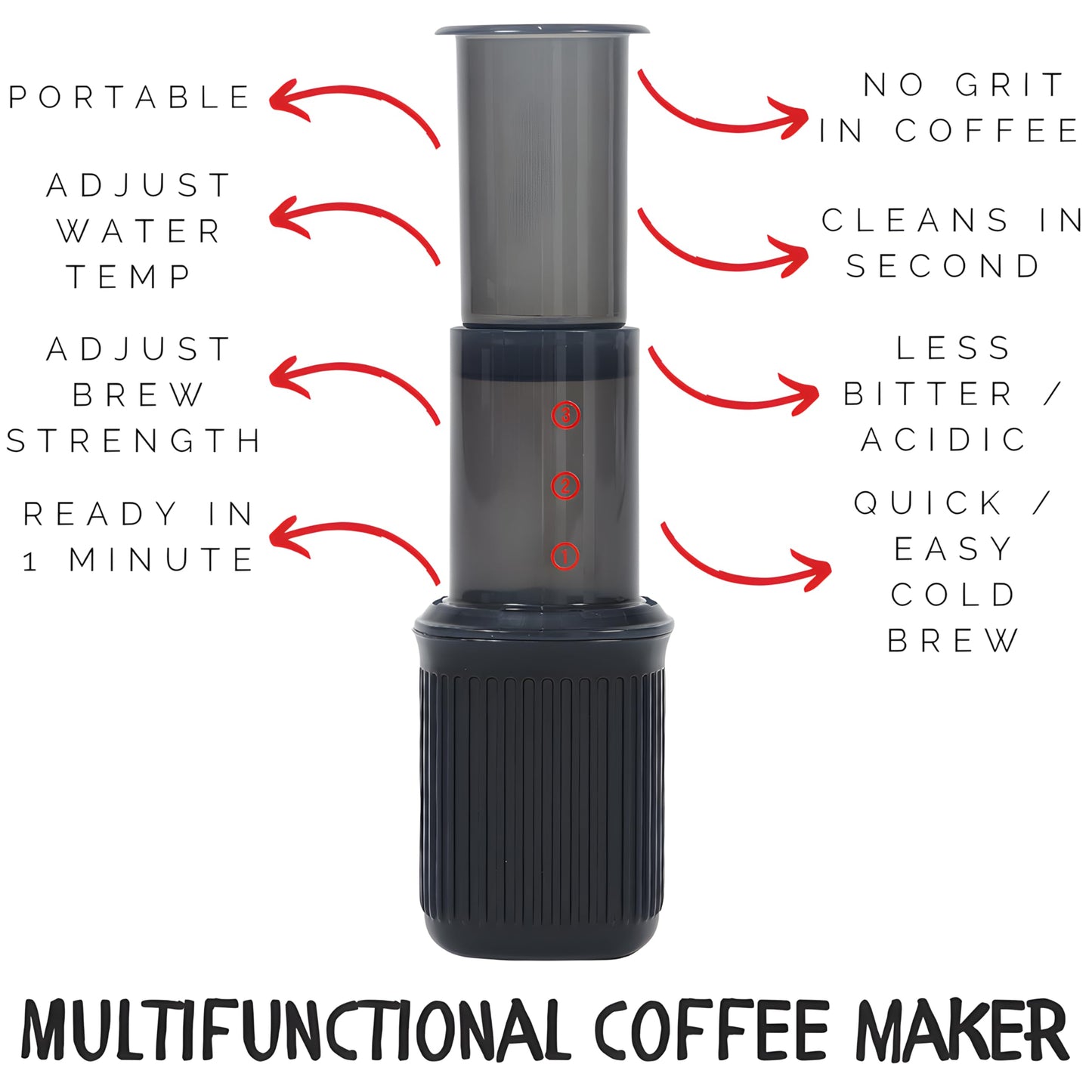 - Portable Travel Coffee Press | Hand Press Coffee Pot Filter | Espresso Coffee Maker -