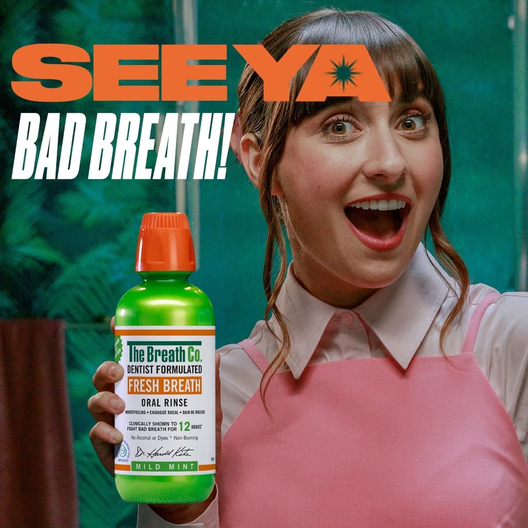 - The Breath Co Alcohol Free Mouthwash | Dentist Formulated Oral Rinse for 12 Hours -