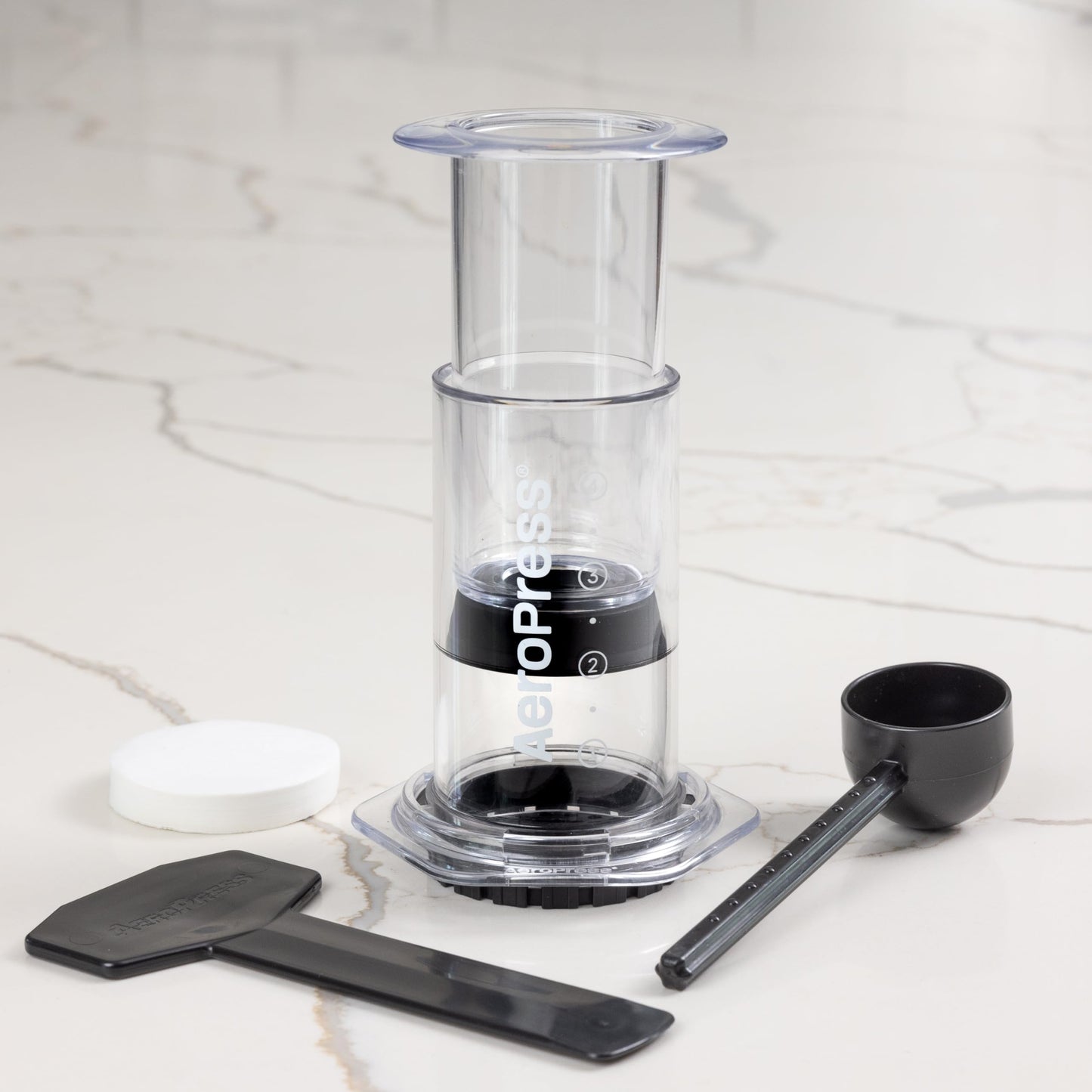 AeroPress Clear Coffee Press – 3 in 1 brew method combines French Press, Pourover, Espresso - Full bodied coffee without grit or bitterness