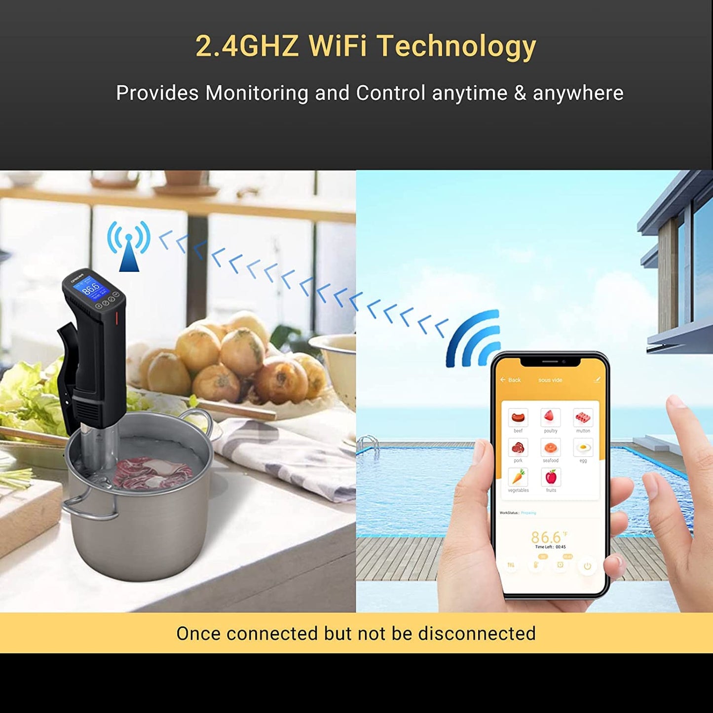 - Inkbird ISV-100W Sous Vide WiFi Cooker Immersion Circulator | Temperature Time and Touch Control Sous Vide Machine 1000 Watts -