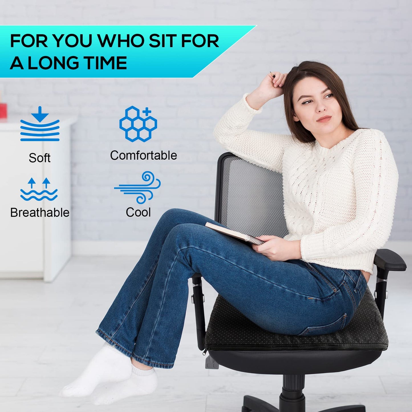 - RaMokey Gel Seat Cushion for Long Sitting | Cooling Gel Chair Cushion More Comfortable -