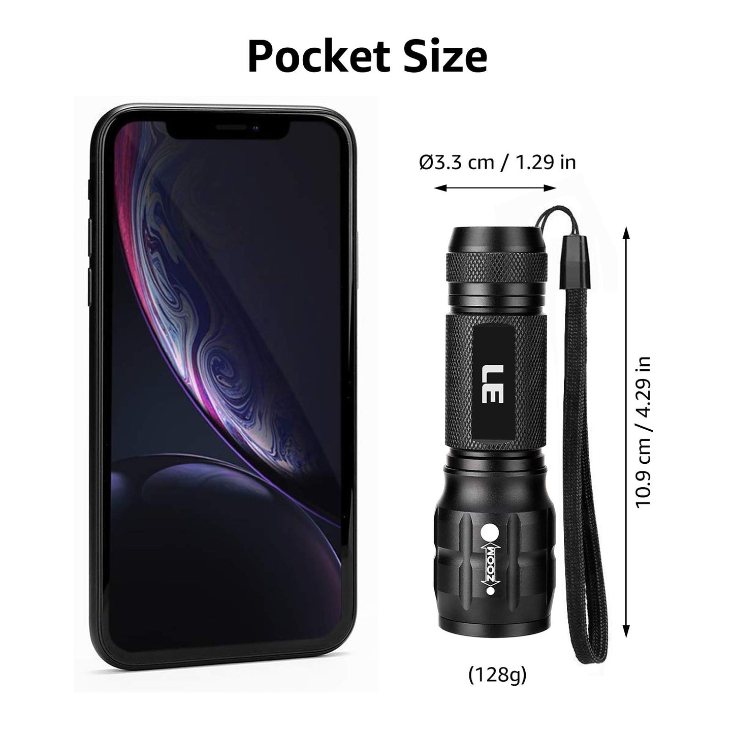 - LE LED Torch Battery Powered | LE1000 Super Bright Hand Flashlight | Adjustable Focus -