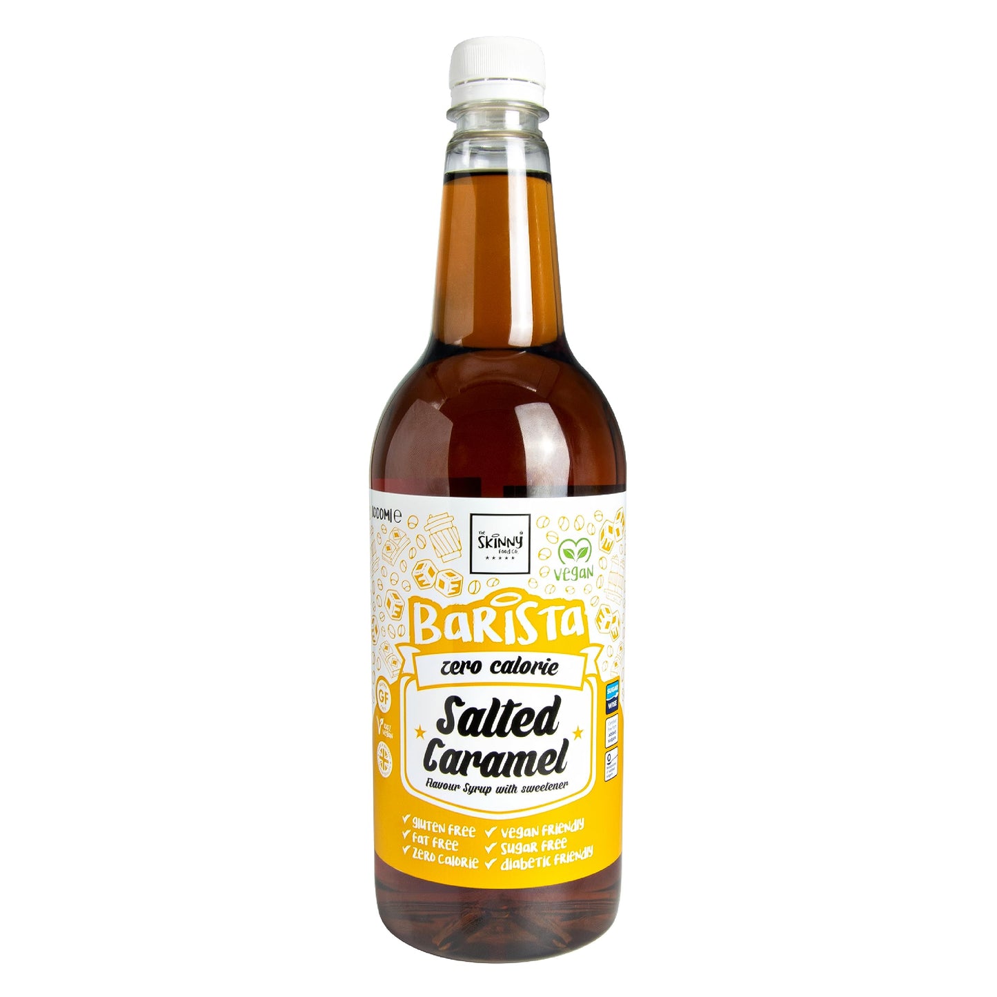 - Skinny Food Co Salted Caramel Syrup Zero Calorie 1L | Sugar Free Coffee Syrups -