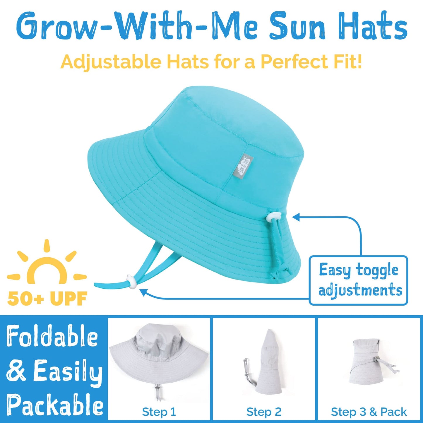 - JAN & JUL Kids Summer Quick Dry Swim Sun Hats 50 UPF -