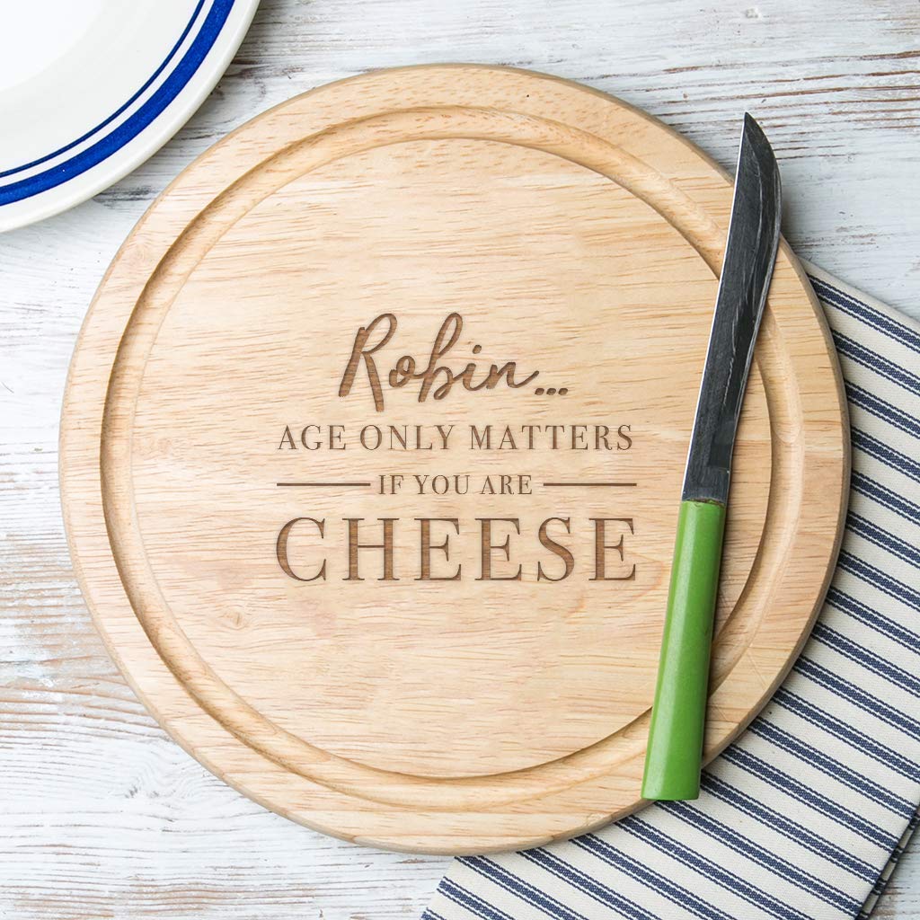 - Personalised  'Age only Matters if you're Cheese' Cheese Board -