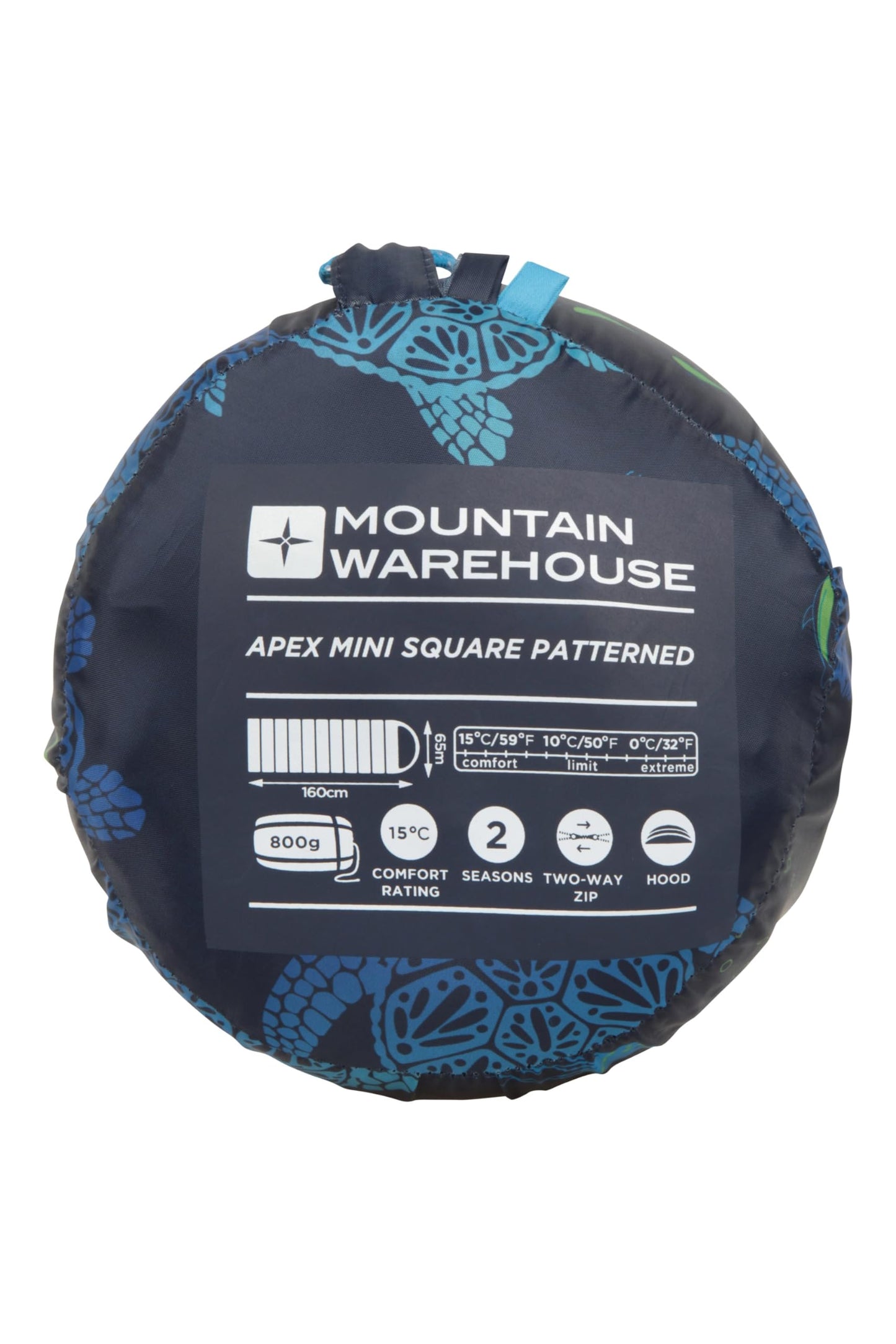 - Mountain Warehouse Apex Mini Square Patterned Sleeping Bag | 2 Season -