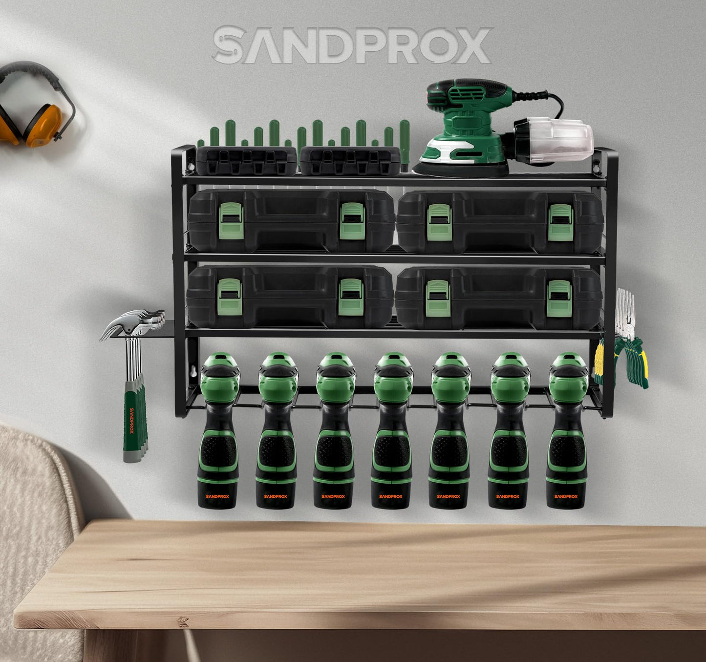 - SANDPROX Power Tool Storage Wall Mount | Heavy Duty Drill Holder -
