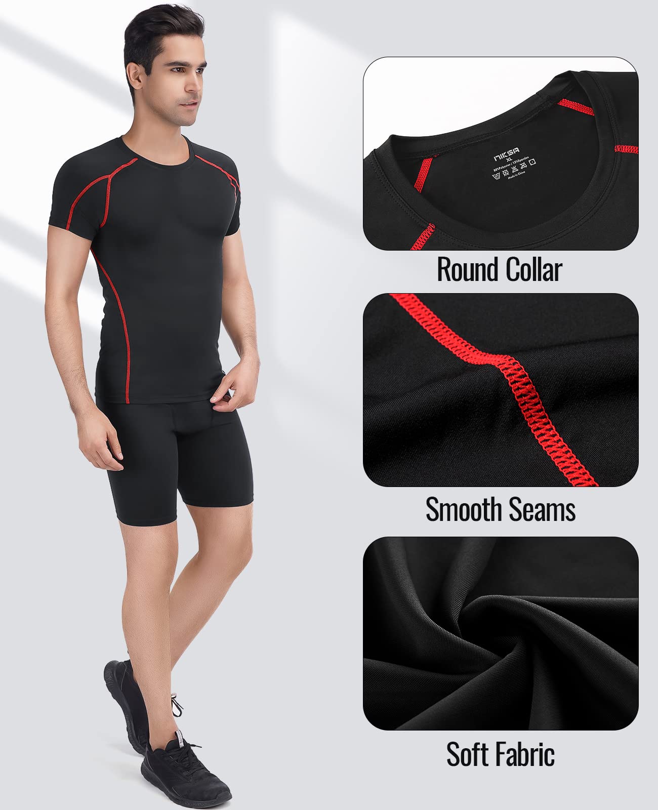 - Niksa 2 Pack Short Sleeve Sports T-Shirts | Workout Gym Clothes for Men -