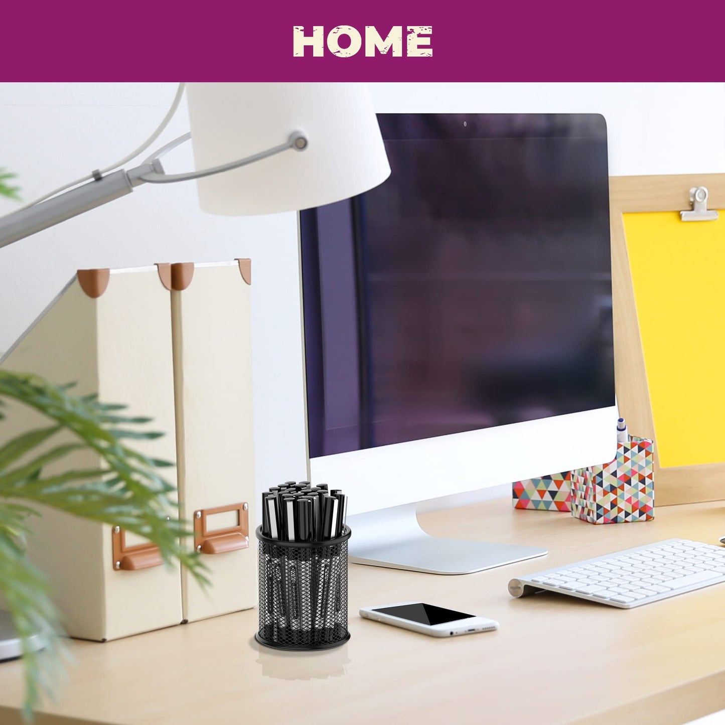 - SOLSTM Mesh Pen Holder for Desk | 2 PCS Black Mesh Pen Pot -