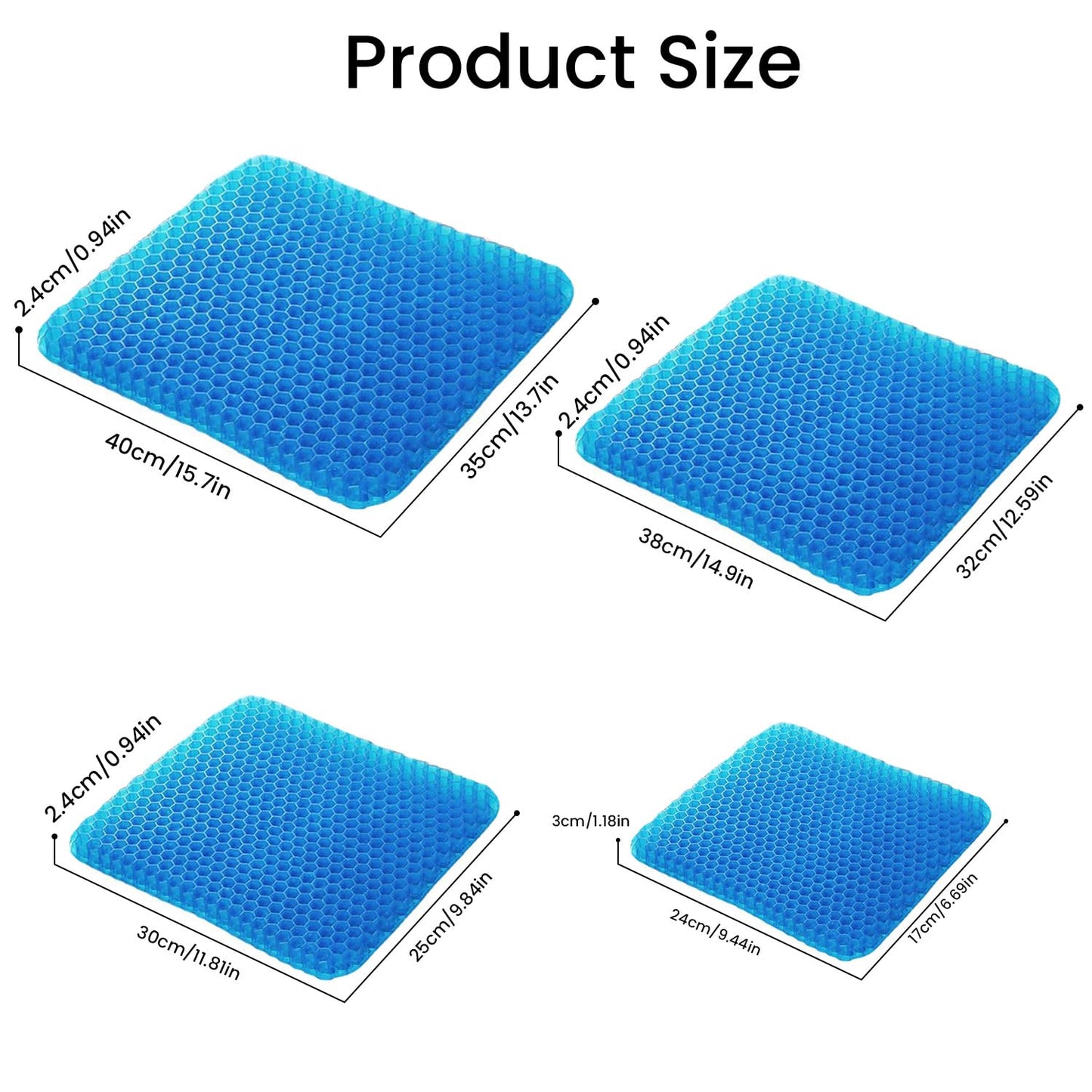 - Orthopaedic Gel Seat Cushion | Non-Slip Pillow | Back Support Cushion -