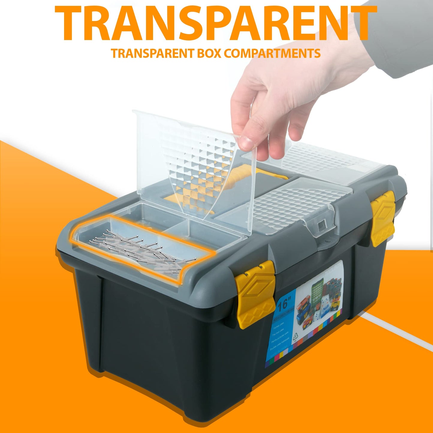 - ZENO 3 Piece Plastic Toolbox Organiser Set