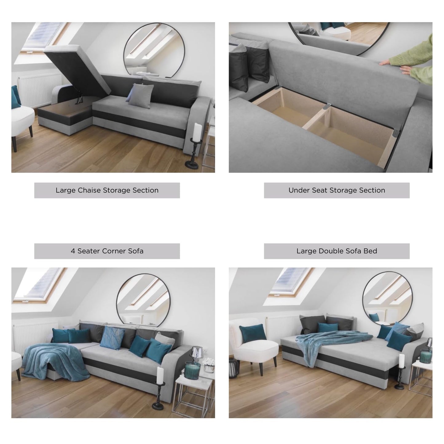 - Honeypot Sofabed | Kris Universal Corner Sofa Bed with Storage -