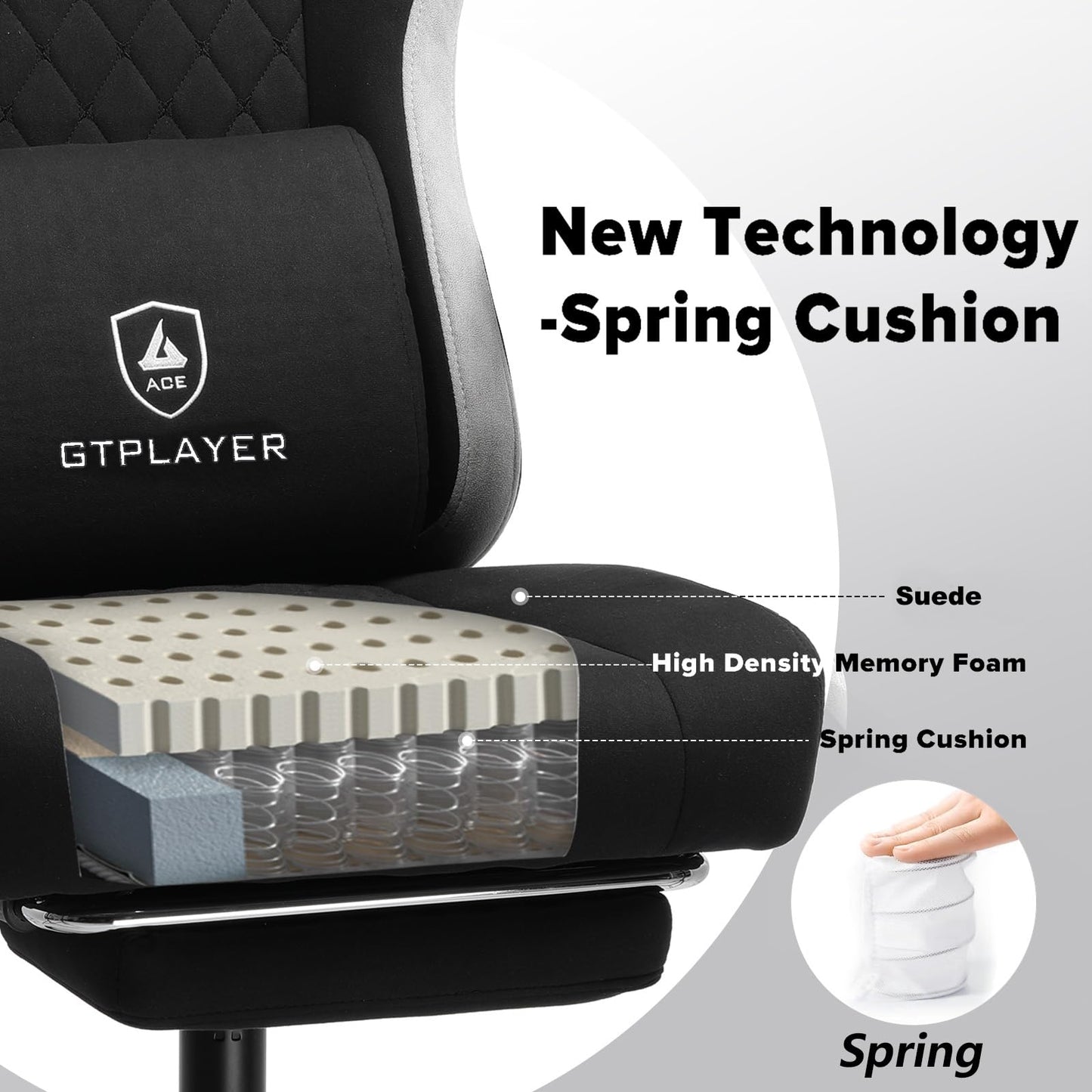 - GTPLAYER Fabric Gaming Chair | Computer Desk Chair | Lumbar Support Heavy Duty -