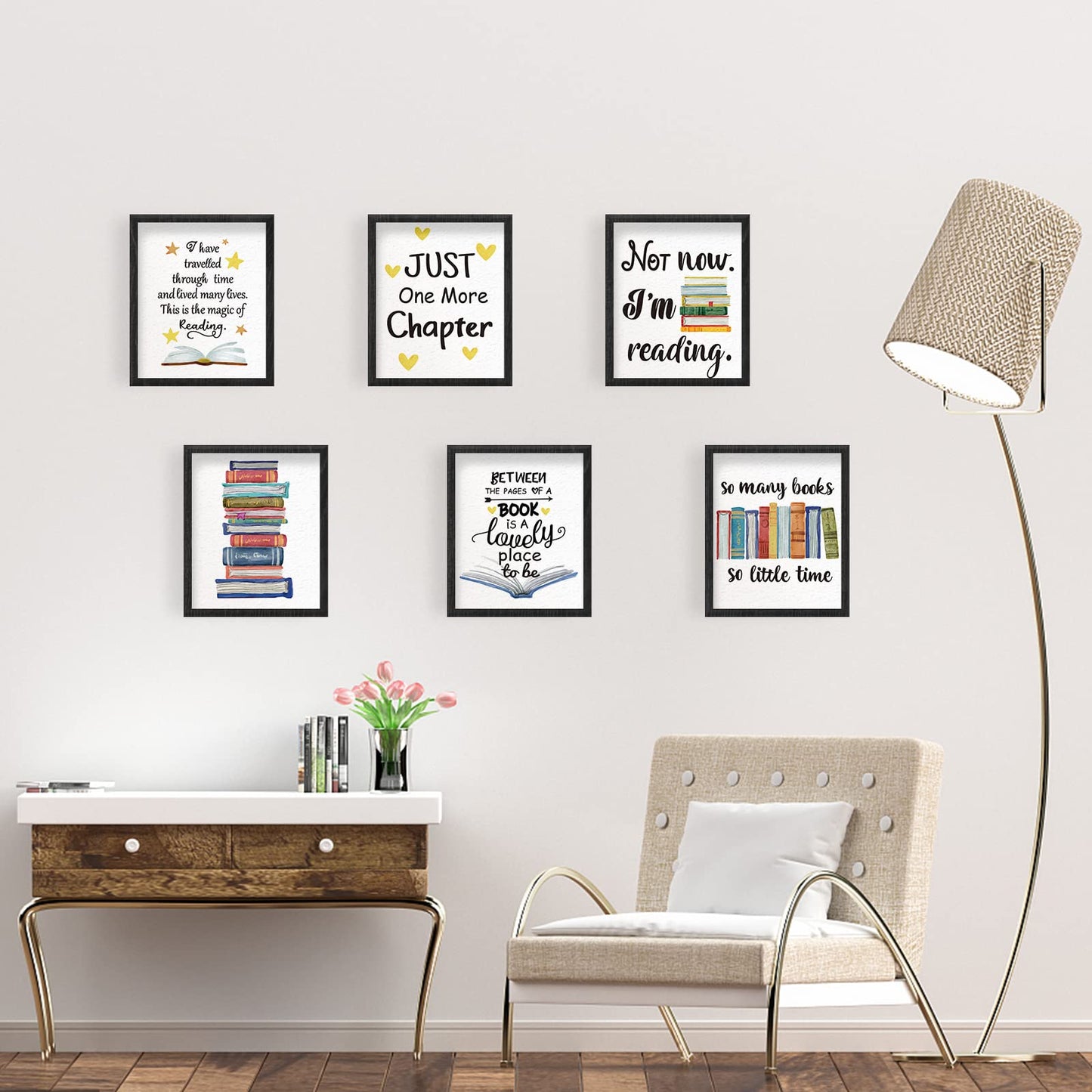 - INFUNLY Reading Wall Art Prints | 6pcs/set -