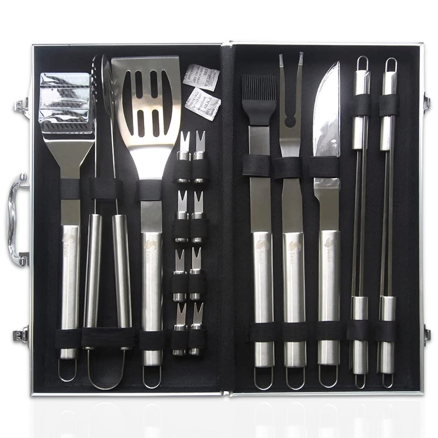 - SEDOL BBQ Tools Set | 18pcs Heavy Duty Stainless Steel BBQ Accessories -