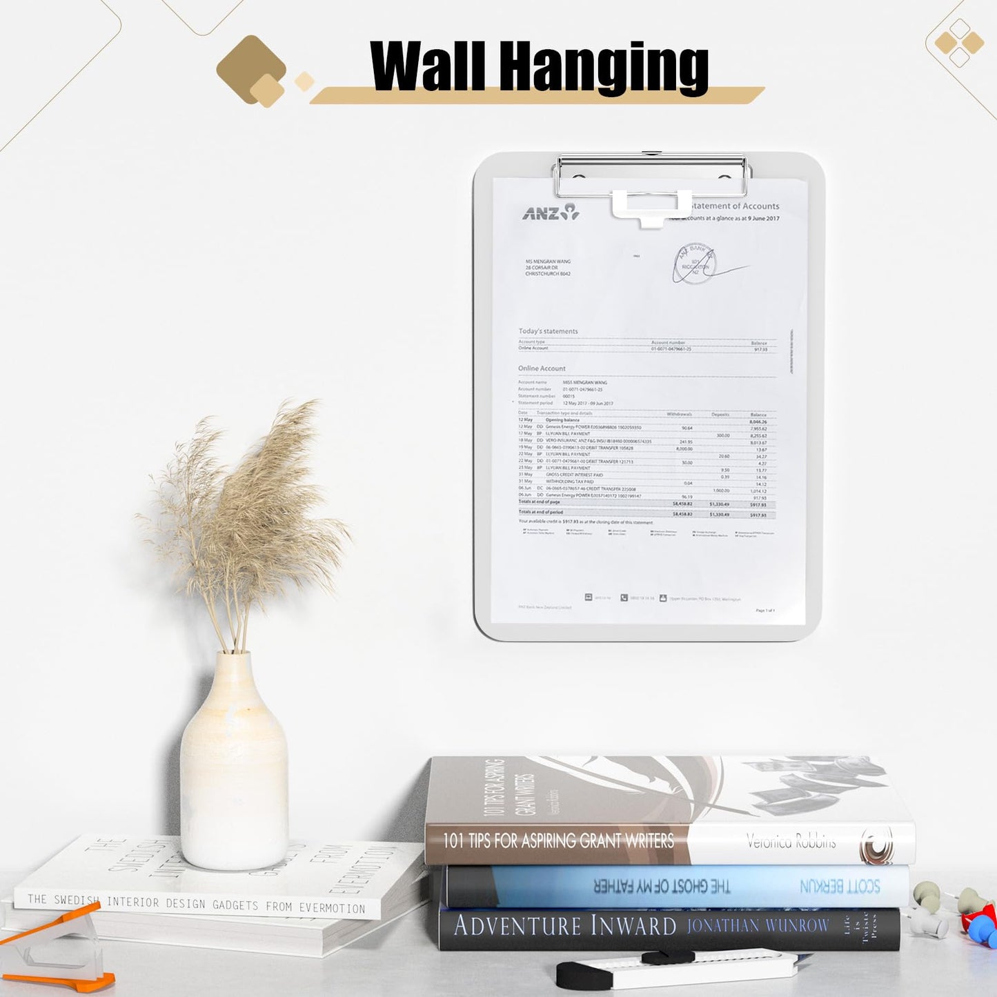 - Hnogri Plastic Clipboard | White Clipboard Standard A4 Letter Size Clipboards -