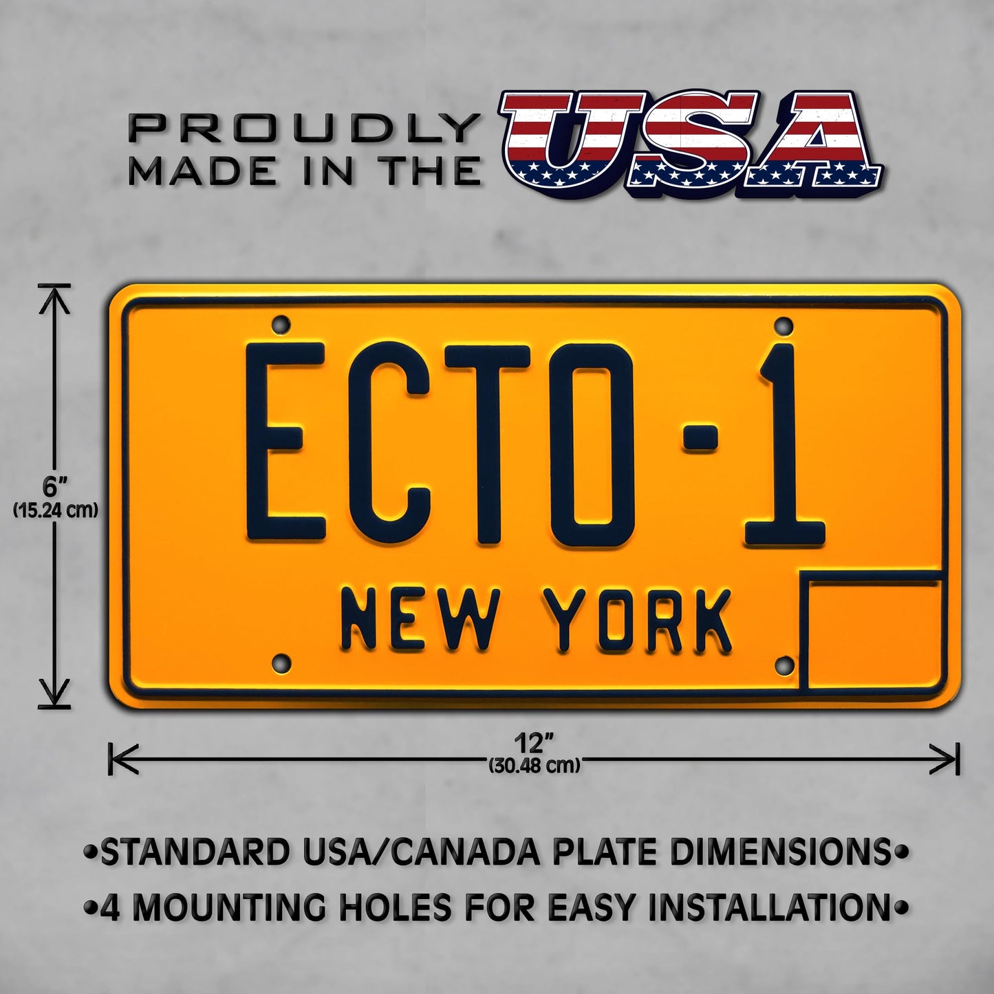 - Ghostbusters | ECTO-1 | Metal Stamped License Plate -