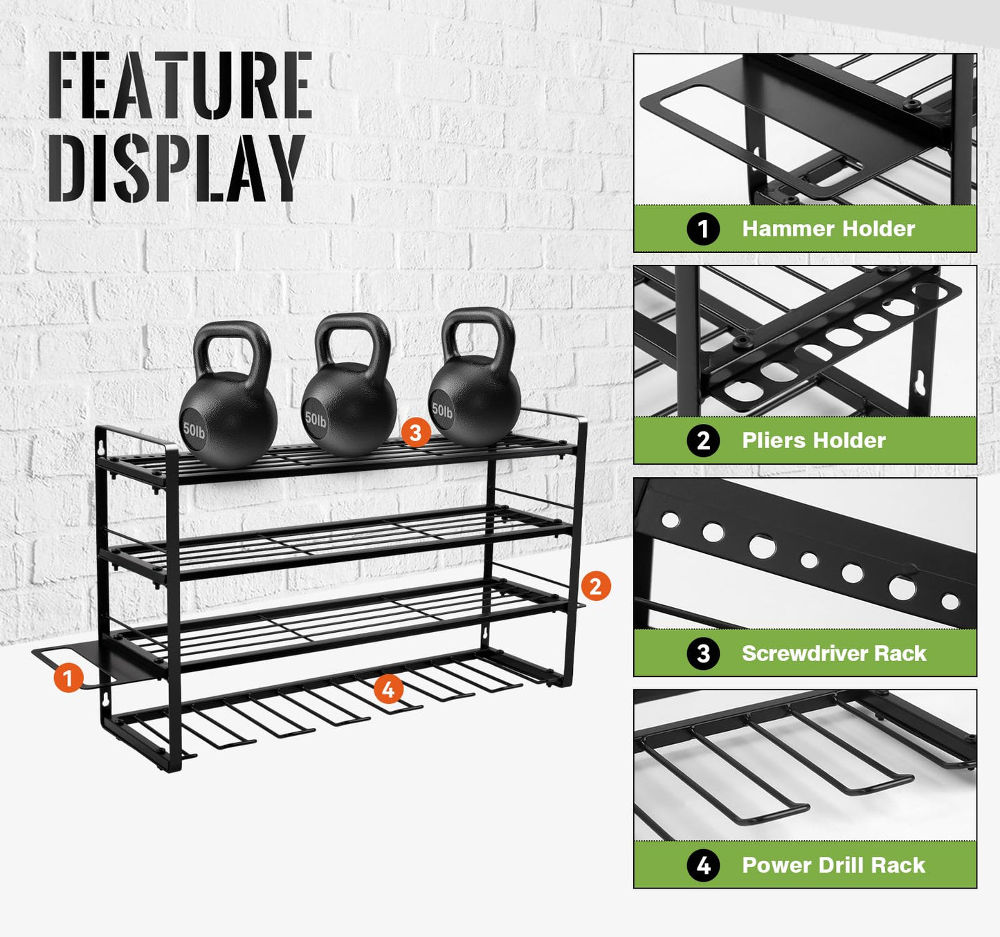 - SANDPROX Power Tool Storage Wall Mount | Heavy Duty Drill Holder -