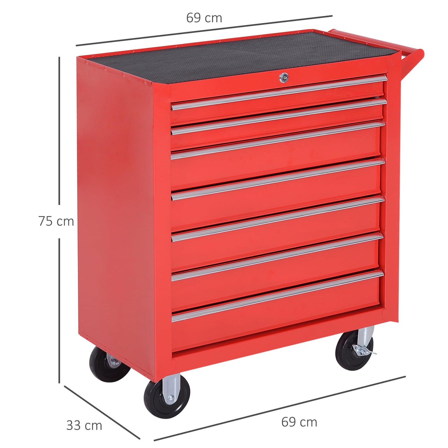 - DURHAND Roller Tool Cabinet Storage Chest Box | 7 Drawers | Roll Wheels | Garage Workshop -