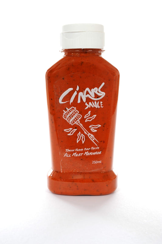 Cinars Sauce - All Meat Marinade - Blend of Spices & Herbs with Smoke Flavouring - Perfect for Marinating Meats - Beef, Chicken, Pork, or Seafood - All Natural Ingredients, 250ml