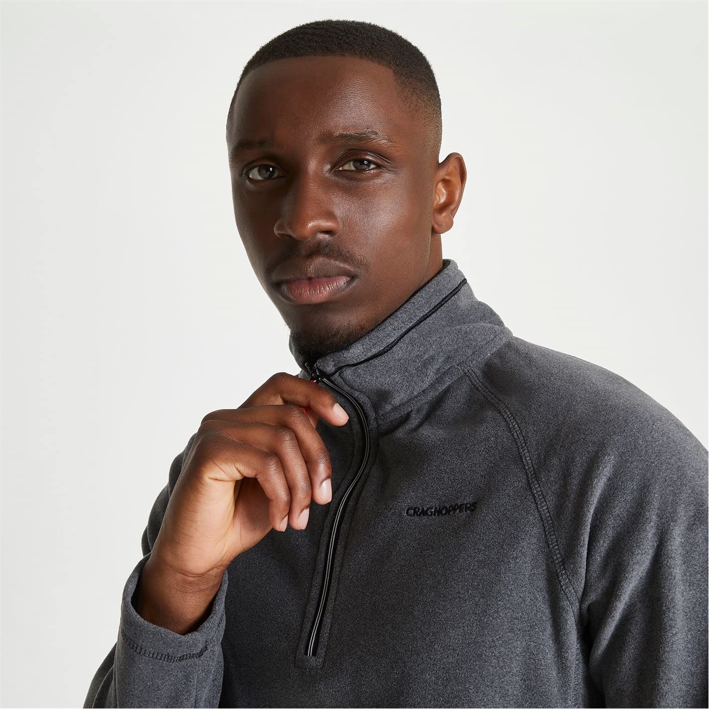 Craghoppers Mens Corey HZ Fleece Black Pepper Marl L