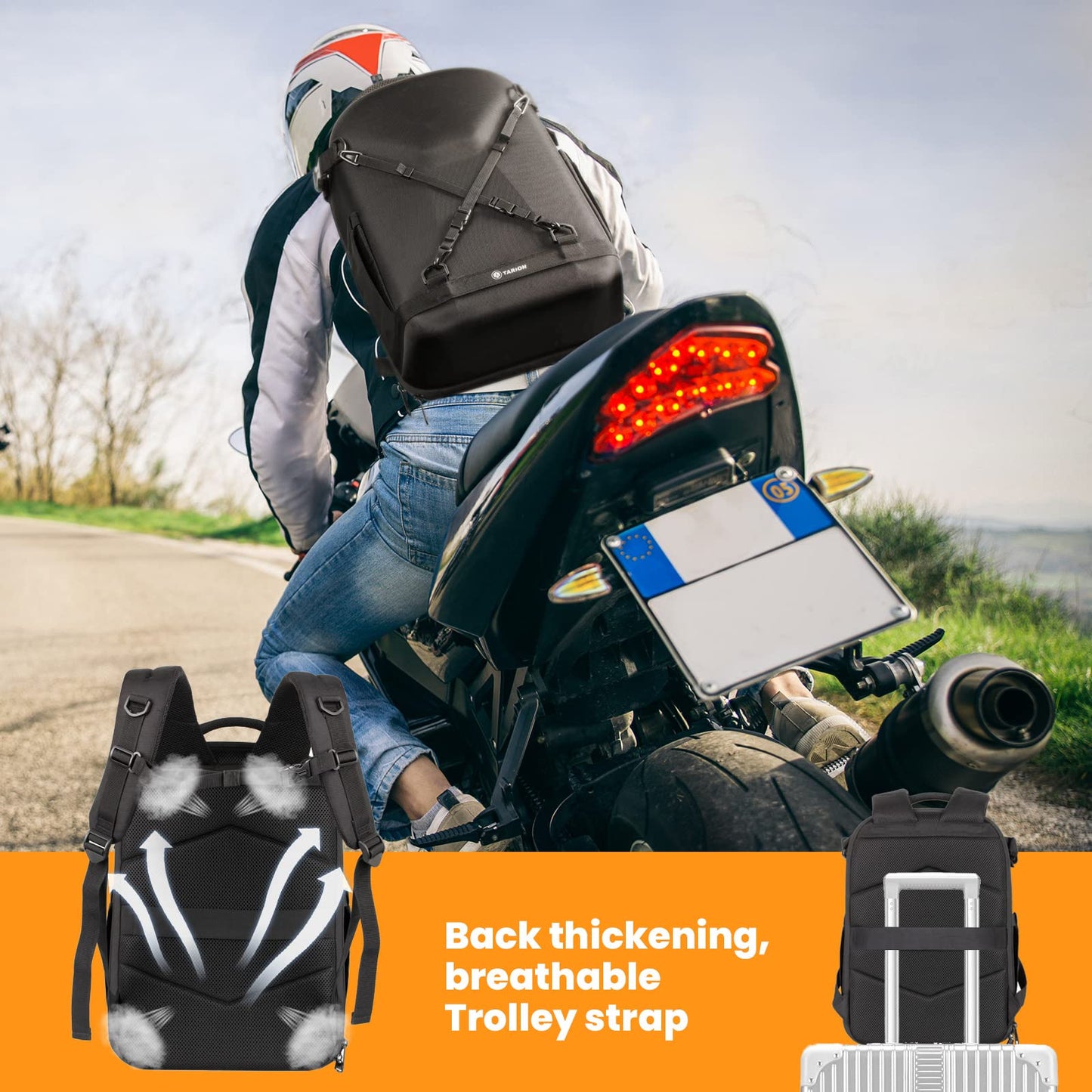 - TARION Camera Backpack | Photography Backpack with Hard Shell | With Rain Cover | Black -