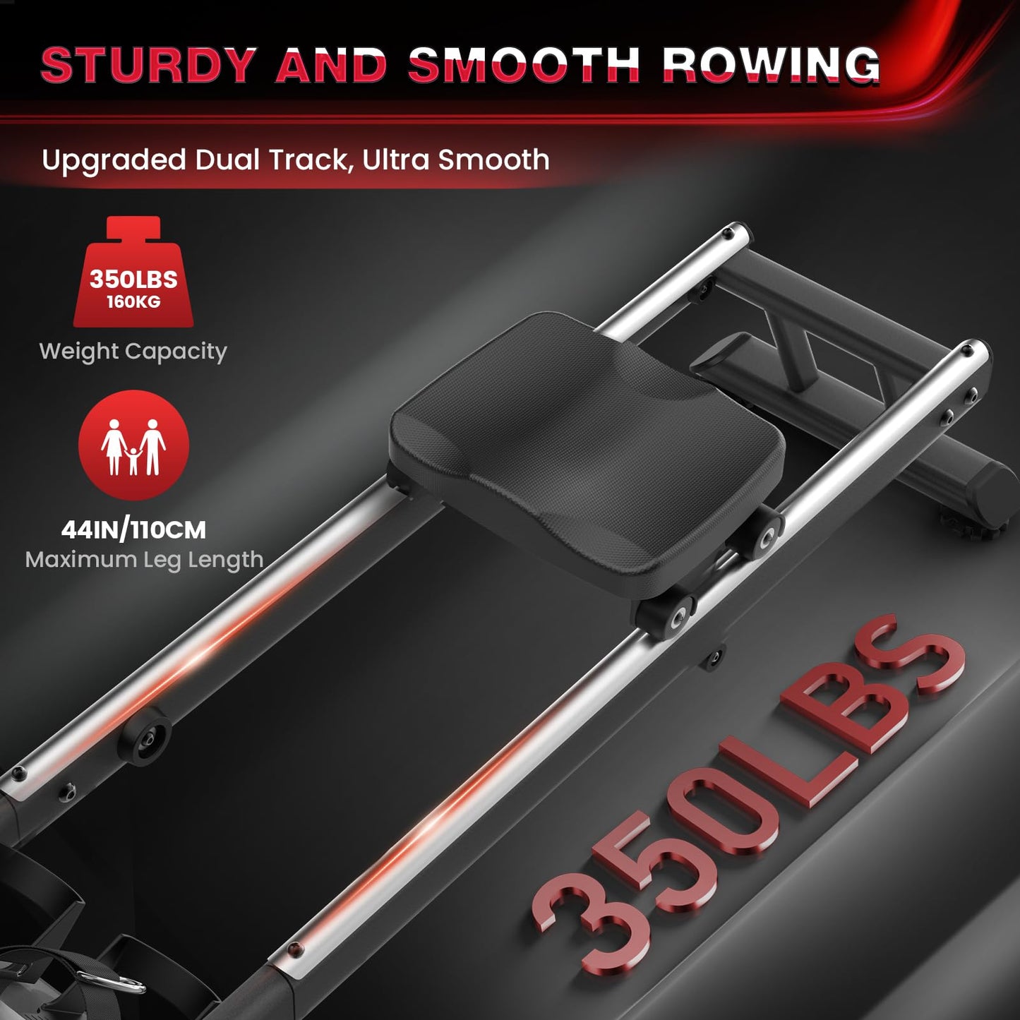 - PASYOU Water Rowing Machines | 50°Incline Enhanced Resistance Rower -