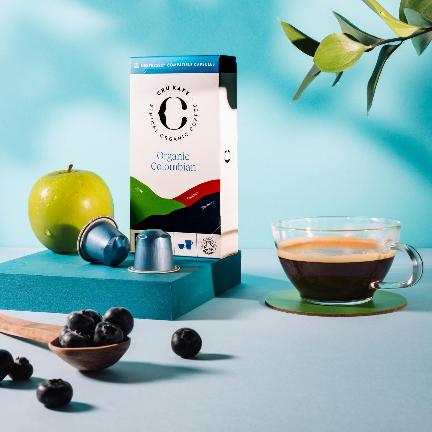 Cru Kafe Organic Colombian Arabica Espresso Single-Serve Coffee Pods (20 Pods) Compatible with Nespresso Original Line, Krups, Inissia, CitiZ, Pixie, KitchenAid and Expert