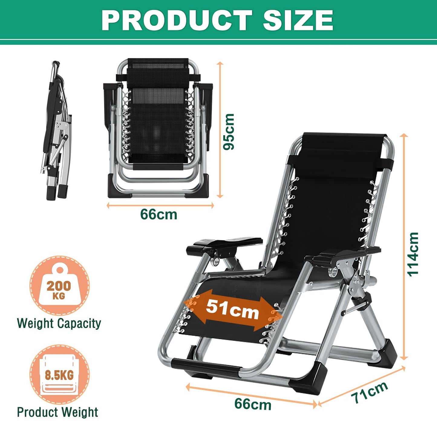 - Meulbaty Zero Gravity Chair | 200KG Load Capacity | Lounger For Home -