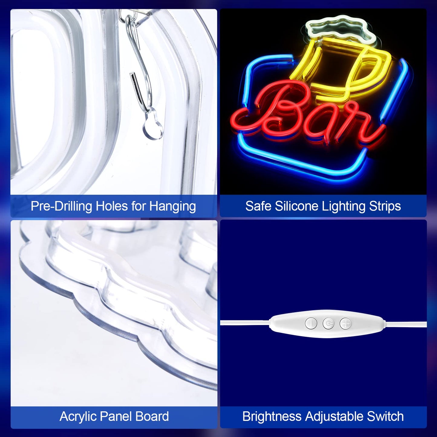 - FITNATE Neon Bar Sign | LED Neon Light Sign USB Powered Decorative Bar -
