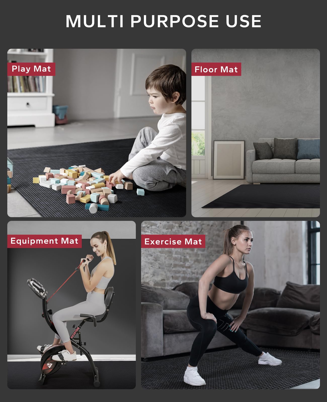 - HAPBEAR Large Yoga Mat-6'×4'(183×122cm) | Non-Slip | Ultra Durable | 0.31''(8mm) Thick Workout Mats for Home Gym | Large Exercise Mat for Fitness -