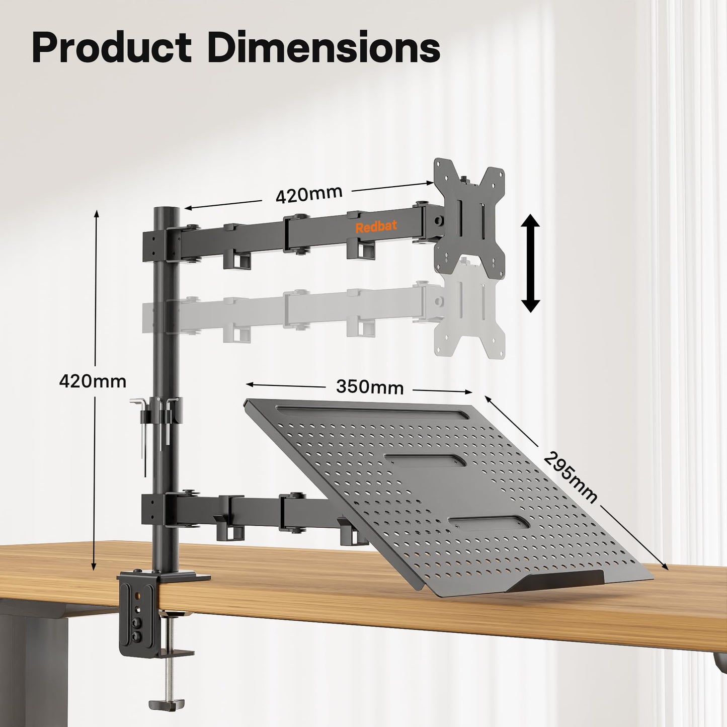 - Redbat Monitor and Laptop Stand | 13-32 inch LCD LED Screens | Adjustable Monitor Mount -