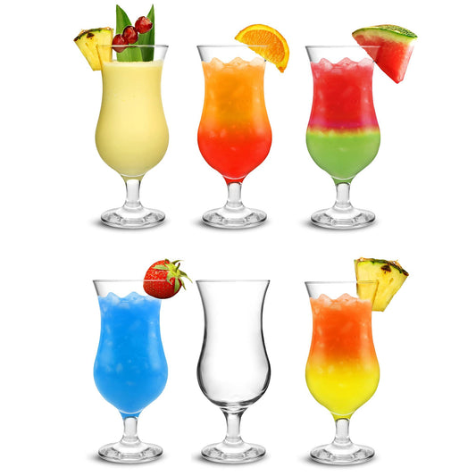 City Pina Colada Glasses 15.75oz / 450ml - Set of 6 - Gift Boxed Classic Poco Grande Hurricane Glassware