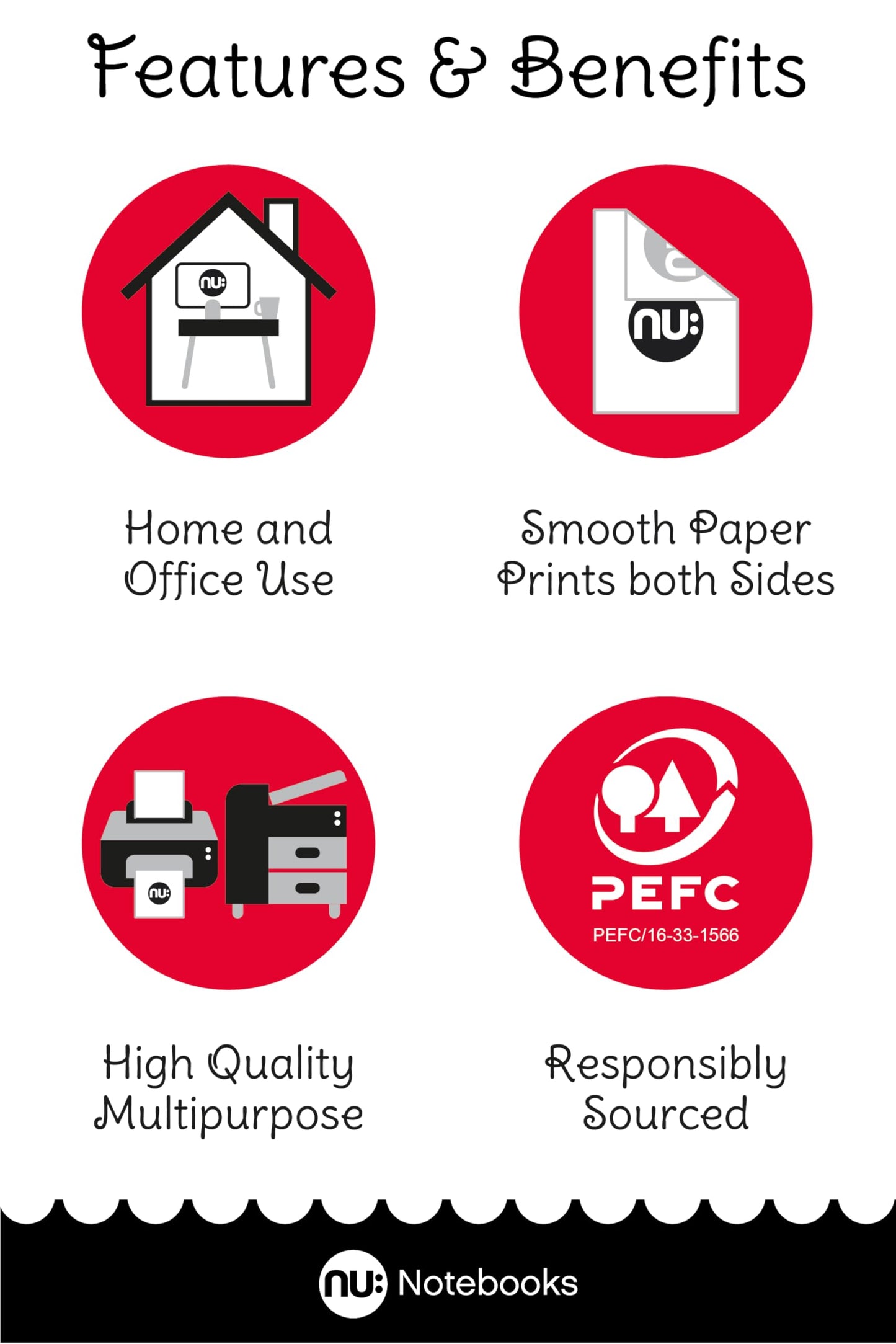 - NU: Multi-Purpose Printer Paper | White | 500 Sheets -