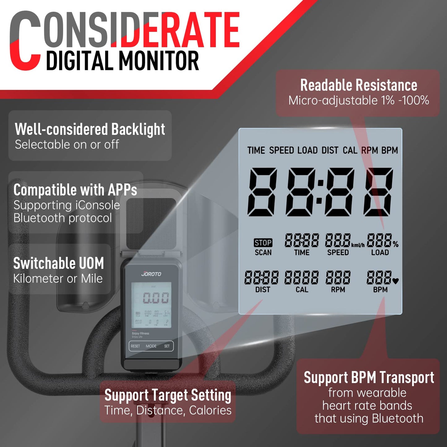 - JOROTO X4S Bluetooth Exercise Bike | Indoor Cycling Bike -