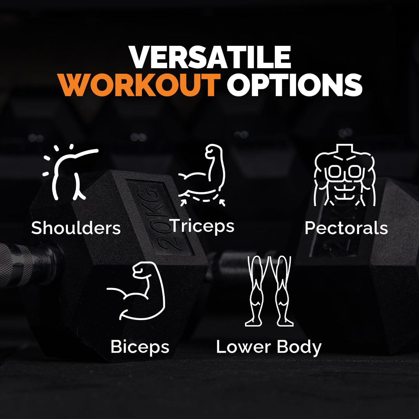 - EXTREME FITNESS® Hex Dumbbell Rubber Weight Sets 1KG - 50KG (2 x 12.5KG) -