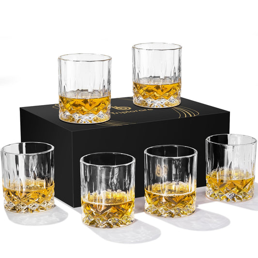 - Triplorare Whiskey glasses | set of 6 11 OZ, Old-Fashioned Whiskey glasses | Rum glasses | Bar whiskey glasses -